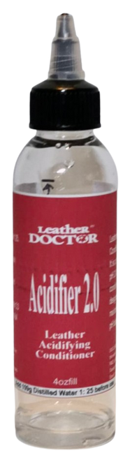 Leather Acidifying Conditioner 2.0 by Leather Doctor® is a professional-grade Leather-Safe™, pH 2.0 balanced acidifying rinse conditioner scientifically designed to restore and maintain leather’s natural pH balance. 4ozfill 