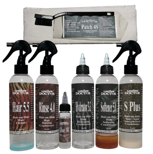 Hair-on Hide Zebra and Cow Sofa Cleaner, Conditioner, and Repair Kit H6 by Leather Doctor® is Hair-onHide-Safe™ to clean and condition the hair, and repair and condition the hide. Revised as of February 13, 2026.