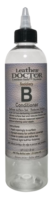 Saddlery Conditioner B (B 3.2) is a pH 3.2, non-darkening conditioner designed to refines the surface feel of leather. Reduces friction and enhances tactile smoothness while maintaining a natural, non-coated appearance.