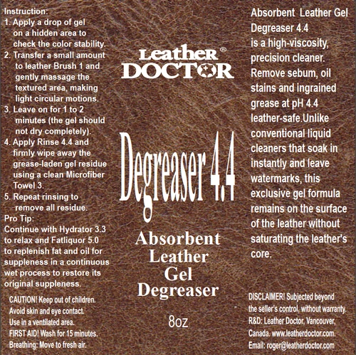 Absorbent Leather Gel Degreaser 4.4 - 8oz