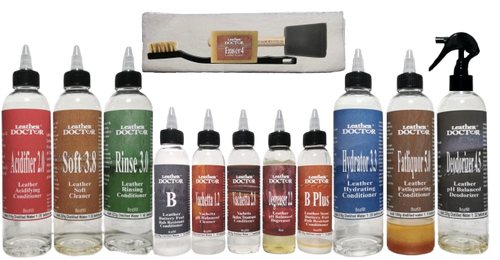 Leather Doctor® Kit V7 is a complete Vachetta-Safe™ restoration system designed for Louis Vuitton bags with natural vegetable-tanned leather trim. It helps restore some of the most common Vachetta problems including: ✅ Darkened handles from body oil, sweat, lotions & grease
✅ Water spots, rain rings & browning stains
✅ Dryness, stiffness & early cracking
✅ Damage from alcohol wipes or alkaline cleaners
✅ Aging discoloration & uneven patina
✅ Lining odors, & storage odor contamination