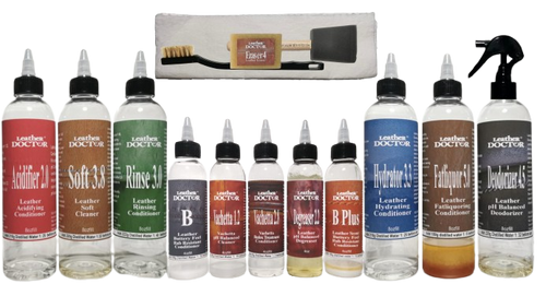 Leather Doctor® Kit V7 is a complete Vachetta-Safe™ restoration system designed for Louis Vuitton bags with natural vegetable-tanned leather trim. It helps restore some of the most common Vachetta problems including: ✅ Darkened handles from body oil, sweat, lotions & grease
✅ Water spots, rain rings & browning stains
✅ Dryness, stiffness & early cracking
✅ Damage from alcohol wipes or alkaline cleaners
✅ Aging discoloration & uneven patina
✅ Lining odors, & storage odor contamination