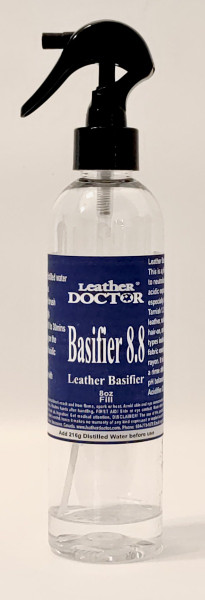 Leather Basifier 8.8 by Leather Doctor is a water-based pH 8.8 basifier formulated to neutralize strong acidic exposure, especially after Leather Tarnish Cleaner 1.3.