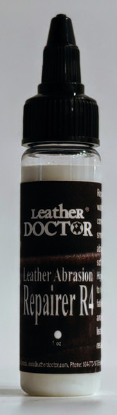 Leather Abrasion Repairer R4 by Leather Doctor is a water-based compact resin to smooth dog and cat scratches, and abraded edges of soft skin leathers.