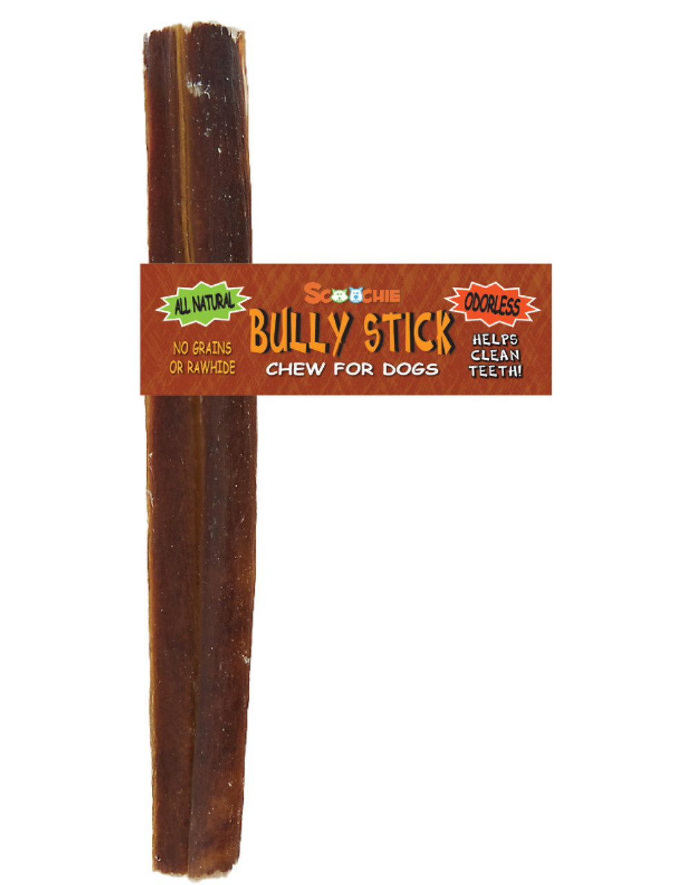 6 Inch Bully Stick With Scoochie Cigar Band/UPC