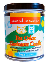 Scoochie Scents Clean Linen Pet Odor Eliminator Candle Tin