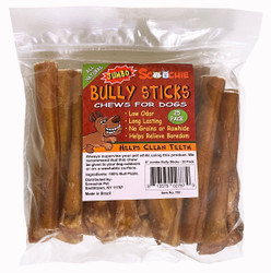 25 Pack 6 Inch JUMBO Bully Stick in Zip Lock Bag