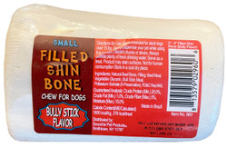 3-4 Inch Bully Stuffed White Shin Bone with UPC