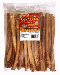 25 Pack 12 Inch JUMBO  Bully Stick in Zip Lock Bag Retail