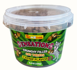 Scoochie Sensations Catnip Filled Cat Treats 8.8 Ounce Tub
