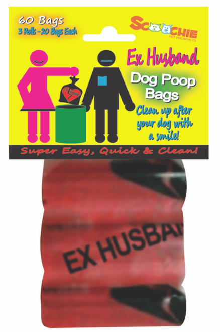 Scoochie EX HUSBAND  3 Pack Poop Bags In Bag and Header