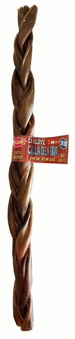 12 Inch BRAIDED CS Deluxe Collagen Stick with Cigar Band