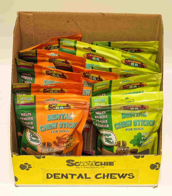 10 Ounce Large Dental Chews Chicken & Mint 12X9X11 PDQ of 12