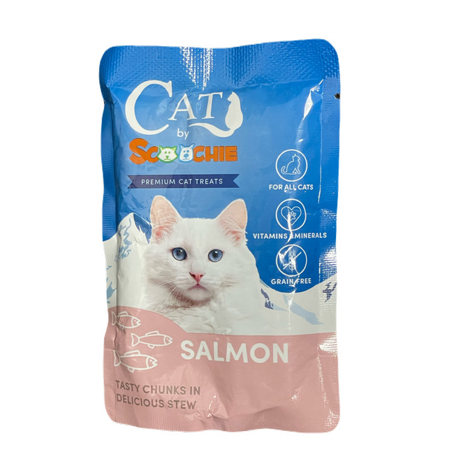 Cat by Scoochie Cat Food 3.5 Ounce Pouch - Salmon - 12 Pack
