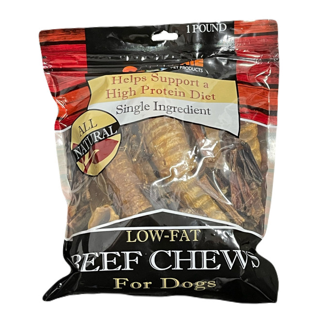 Beef Chew Value Pack 1 Pound Natural Chews In A Printed Zip Lock, Pegable Full Color Bag With Window Retail