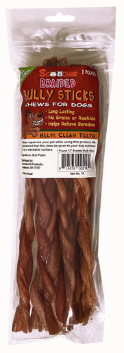 1 Pound 12 Inch BRAIDED Bully Sticks In Zip Lock Bag