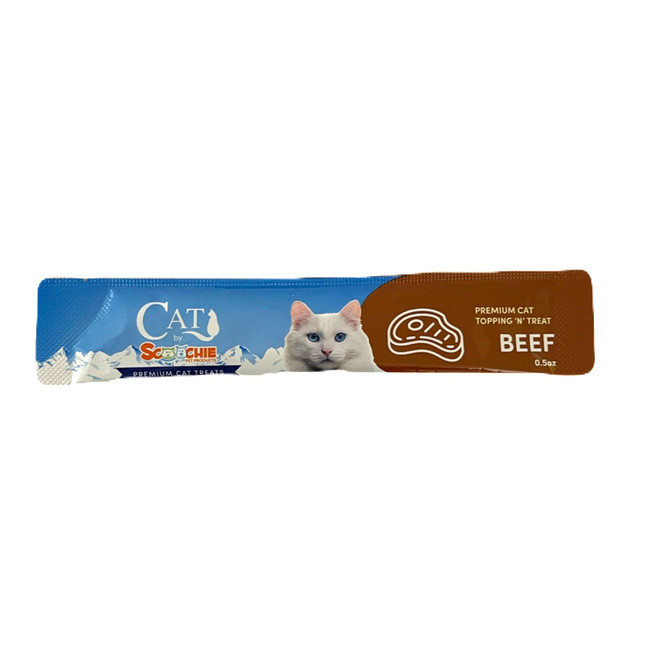 Cat by Scoochie Lick Treats- Beef .5oz- 12 Pack