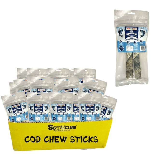 Cod Chew Sticks 7 Inch 2 Pack PDQ of 48