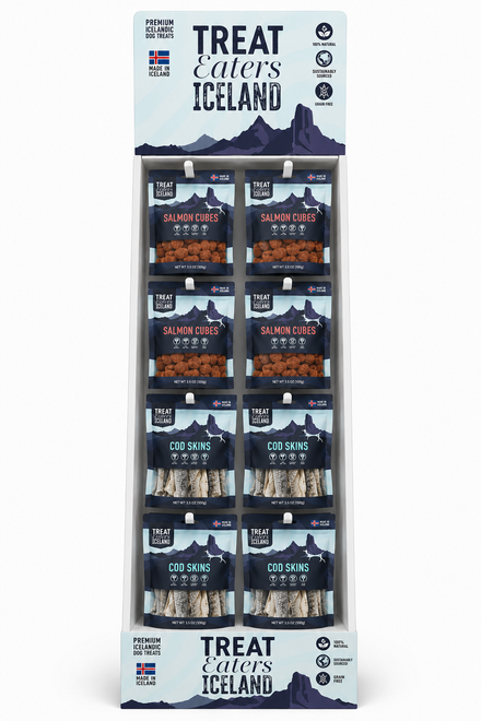 Treateaters Cod Skin and Salmon Cube Power Wing Display