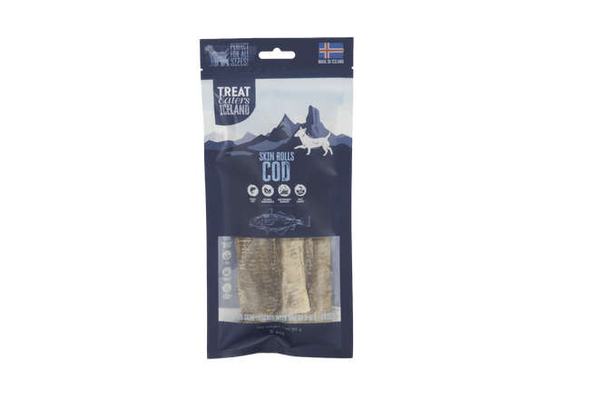 Dried Cod Skin 5-6 Inches 3 Piece Bag