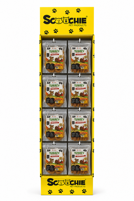Turkey Tendon Power Wing - Strips and Rings 8 oz Bags 15 Strips 15 Rings per Display