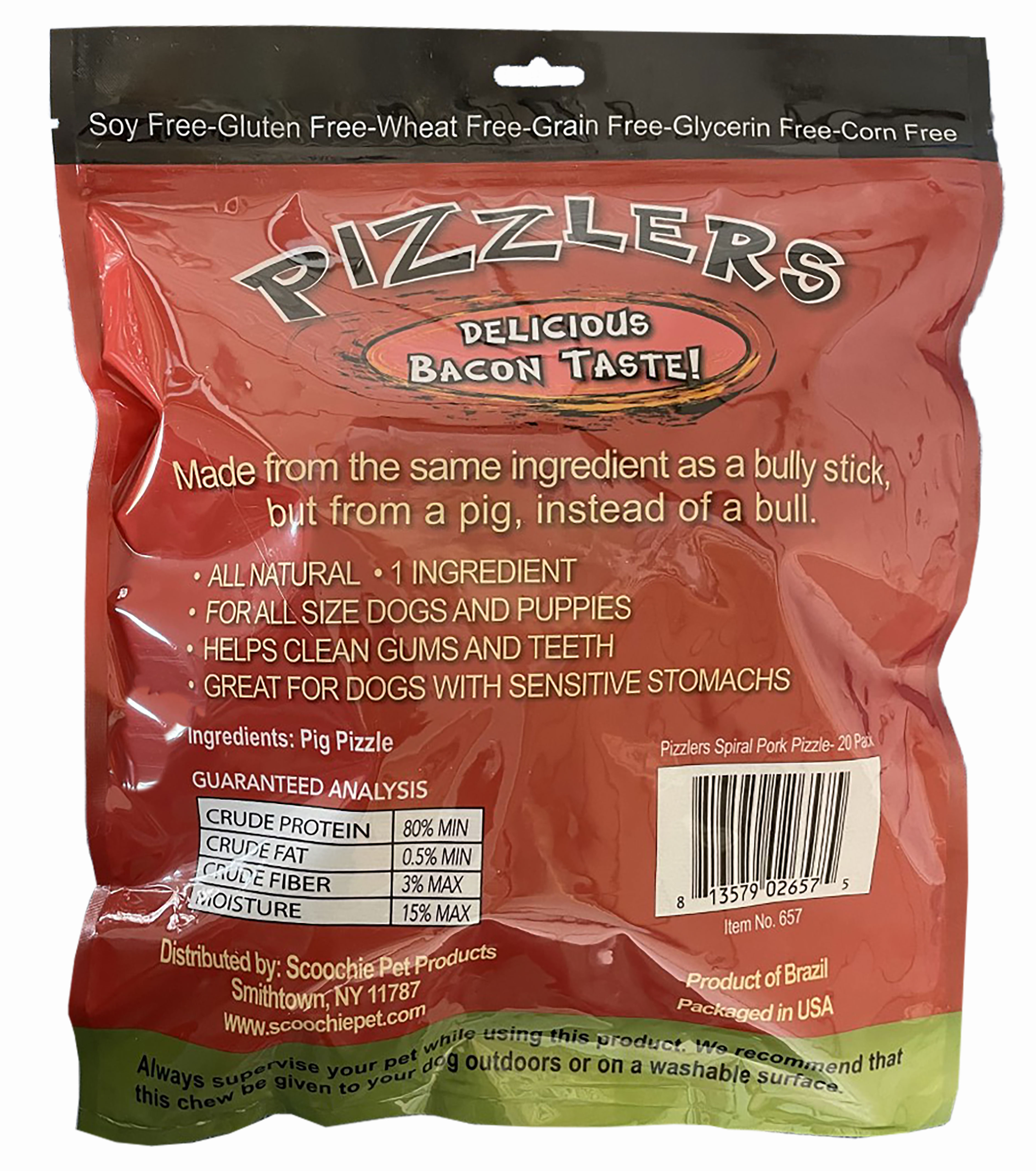 20 Pack Pizzlers (SPIRAL) Pork Pizzle