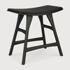 Ethnicraft Osso Black Oak & Leather Dining Stool