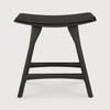 Ethnicraft Osso Black Oak & Leather Dining Stool