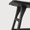 Ethnicraft Osso Black Oak & Leather Dining Stool
