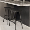 Ethnicraft Osso Black Oak & Leather Counter Stool