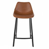 2X Brown Leather Counter Chair 65cm - Franky 2X Brown Leather Counter Chair 65cm - Franky
