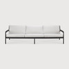 Ethnicraft Black Outdoor 3 Seat Sofa Jack Off White Cushions