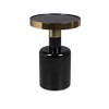Black High Gloss & Gold Round Side Table - Glam Black High Gloss & Gold Round Side Table - Glam