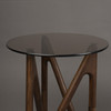 Walnut Round Side Table Retro Naia