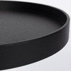 Black Oak & Iron Modern Round Small Side Table  - Visp