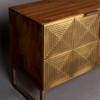 Art Deco Brass & Dark Wood Sideboard -  Volan
