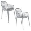 Storm Grey Aluminium Pair of 2 Outdoor Chairs - Albert Kuip