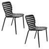 Jet Black Aluminium Pair of 2 Outdoor Chairs - Vondel