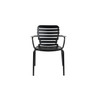 Jet Black Aluminium Pair of 2 Outdoor Armchairs - Vondel