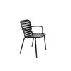 Jet Black Aluminium Pair of 2 Outdoor Armchairs - Vondel