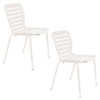 Clay White Aluminium Pair of 2 Outdoor Chairs - Vondel