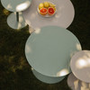 Sand Dune Brown Metal Outdoor Side Table  - Snow