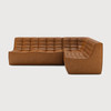 Ethnicraft Tan Leather Sofa 701 Set 3 Right