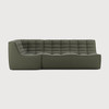 Ethnicraft Moss Green Eco Fabric Sofa 701 Set 1 Left