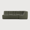 Ethnicraft Moss Green Eco Fabric Sofa 701 Set 1 Right