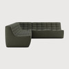 Ethnicraft Moss Green Eco Fabric Sofa 701 Set 5 Left