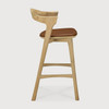 Ethnicraft Bok Counter Chair Oak & Sienna Leather