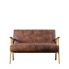 Gallery Direct Neyland Brown Leather 2‑Seater Sofa – Modern