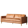 Gallery Direct Osborne Brown Leather 3‑Seater Sofa – Modern