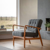 Gallery Direct Humber Dark Grey Linen Armchair – Modern